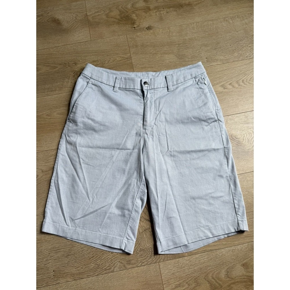 EUC Mens Lululemon Men's Commission Shorts white black stitch relaxed ABC sz 31